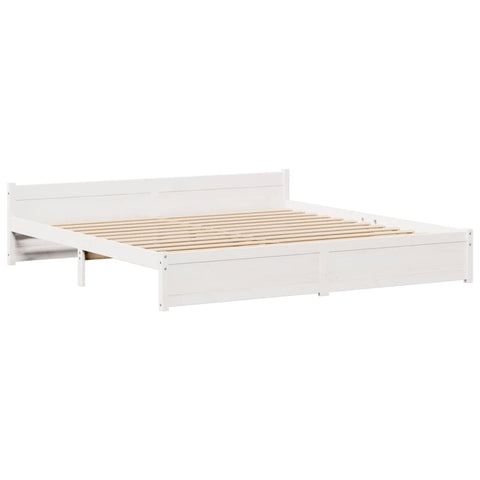 vidaXL Bed Frame with Headboard without Mattress White 180x200 cm Super King