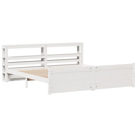 vidaXL Bed Frame with Headboard without Mattress White 200x200 cm