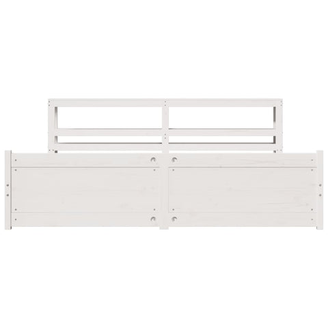 vidaXL Bed Frame with Headboard without Mattress White 200x200 cm
