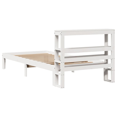 vidaXL Bed Frame with Headboard without Mattress White 90x190 cm Single
