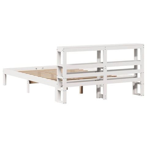 vidaXL Bed Frame with Headboard without Mattress White 120x190 cm Small Double