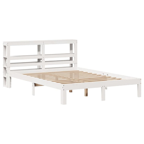 vidaXL Bed Frame with Headboard without Mattress White 135x190 cm Double