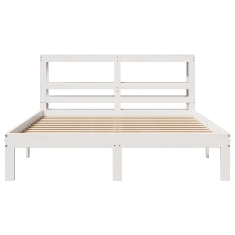 vidaXL Bed Frame with Headboard without Mattress White 135x190 cm Double