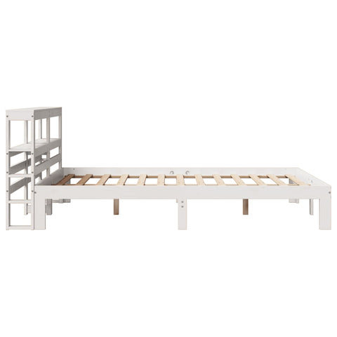 vidaXL Bed Frame with Headboard without Mattress White 135x190 cm Double