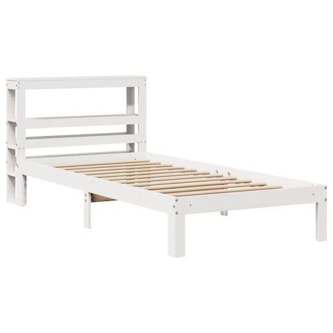 vidaXL Bed Frame with Headboard without Mattress White 90x200 cm