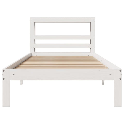 vidaXL Bed Frame with Headboard without Mattress White 90x200 cm