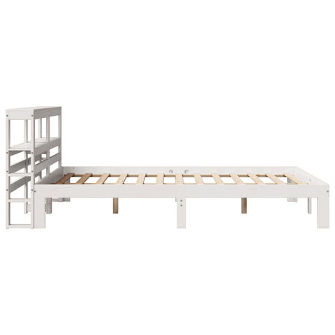 vidaXL Bed Frame with Headboard without Mattress White 120x200 cm