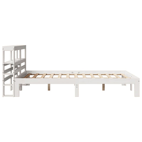 vidaXL Bed Frame with Headboard without Mattress White 140x200 cm