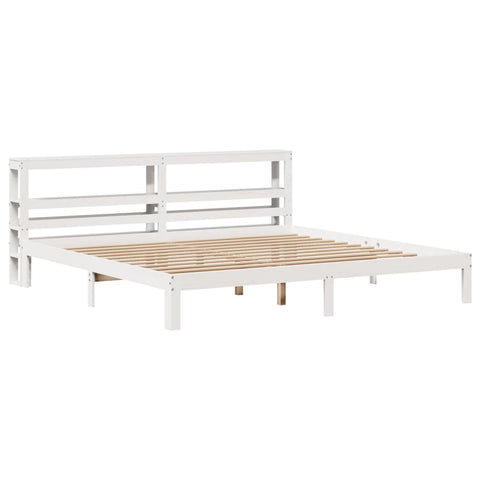 vidaXL Bed Frame with Headboard without Mattress White 180x200 cm Super King