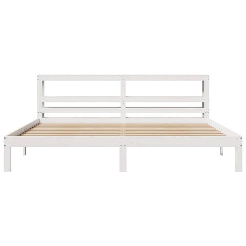vidaXL Bed Frame with Headboard without Mattress White 180x200 cm Super King