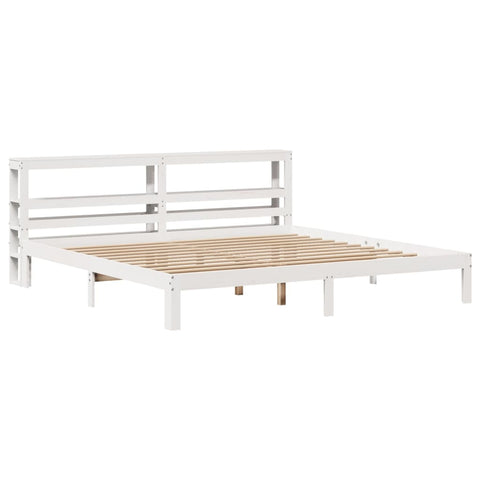 vidaXL Bed Frame with Headboard without Mattress White 200x200 cm