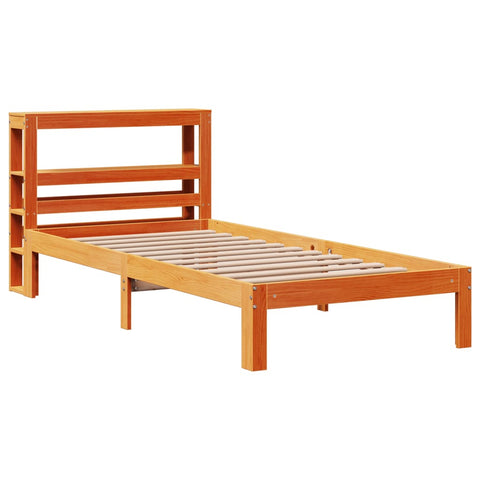 vidaXL Bed Frame without Mattress Wax Brown 90x190 cm Single Solid Wood Pine