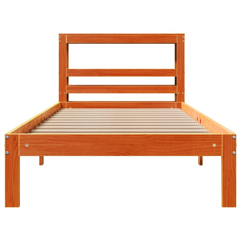 vidaXL Bed Frame without Mattress Wax Brown 90x190 cm Single Solid Wood Pine