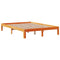 vidaXL Bed Frame without Mattress Wax Brown 140x190 cm Solid Wood Pine