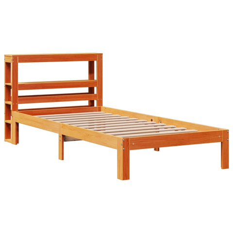 vidaXL Bed Frame without Mattress Wax Brown 100x200 cm Solid Wood Pine