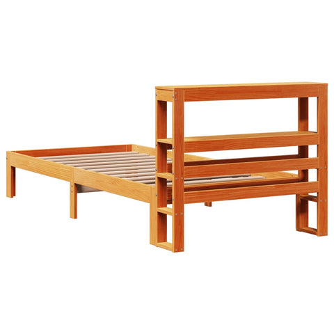 vidaXL Bed Frame without Mattress Wax Brown 100x200 cm Solid Wood Pine