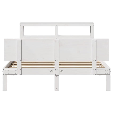 vidaXL Bed Frame with Headboard without Mattress White 120x190 cm Small Double