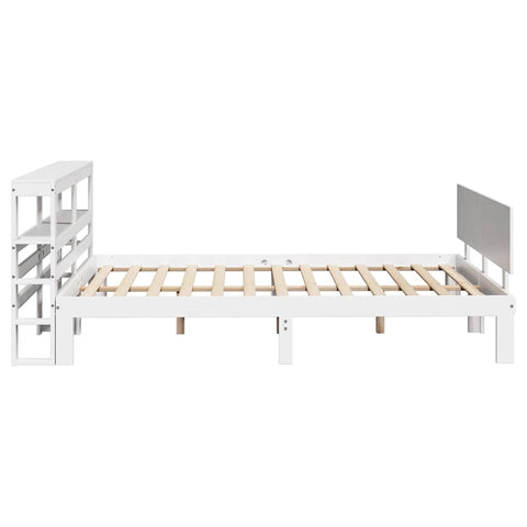 vidaXL Bed Frame with Headboard without Mattress White 135x190 cm Double