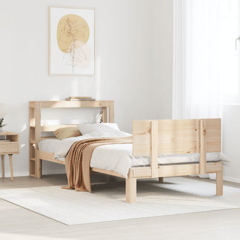 vidaXL Bed Frame with Headboard without Mattress 100x200 cm