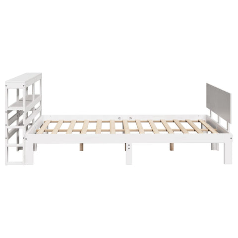 vidaXL Bed Frame with Headboard without Mattress White 120x200 cm