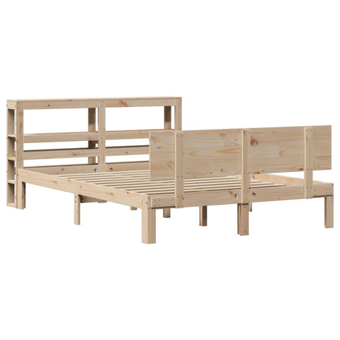 vidaXL Bed Frame with Headboard without Mattress 140x200 cm