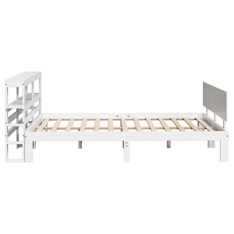 vidaXL Bed Frame with Headboard without Mattress White 140x200 cm