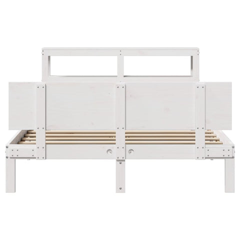 vidaXL Bed Frame with Headboard without Mattress White 160x200 cm