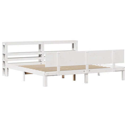 vidaXL Bed Frame with Headboard without Mattress White 200x200 cm