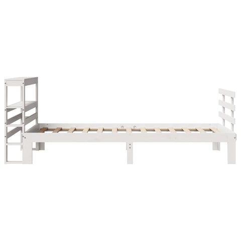 vidaXL Bed Frame with Headboard without Mattress White 90x190 cm Single