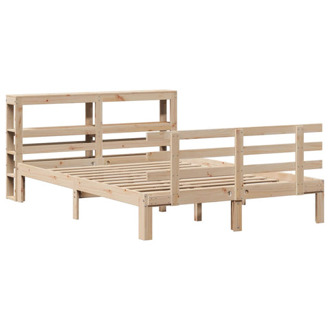 vidaXL Bed Frame with Headboard without Mattress 140x190 cm