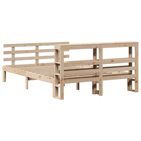 vidaXL Bed Frame with Headboard without Mattress 140x190 cm