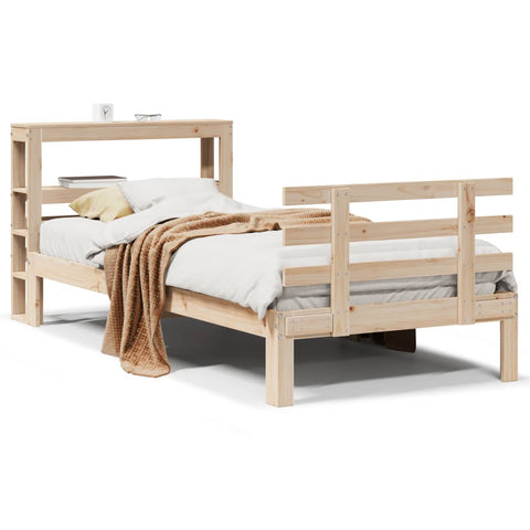 vidaXL Bed Frame with Headboard without Mattress 100x200 cm
