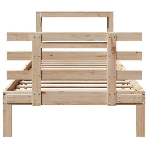 vidaXL Bed Frame with Headboard without Mattress 100x200 cm
