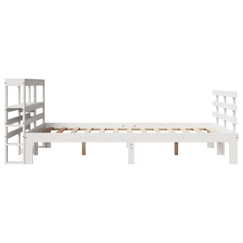 vidaXL Bed Frame with Headboard without Mattress White 140x200 cm
