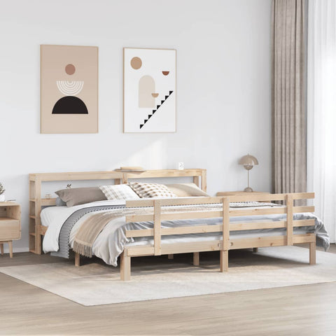 vidaXL Bed Frame with Headboard without Mattress 180x200 cm Super King