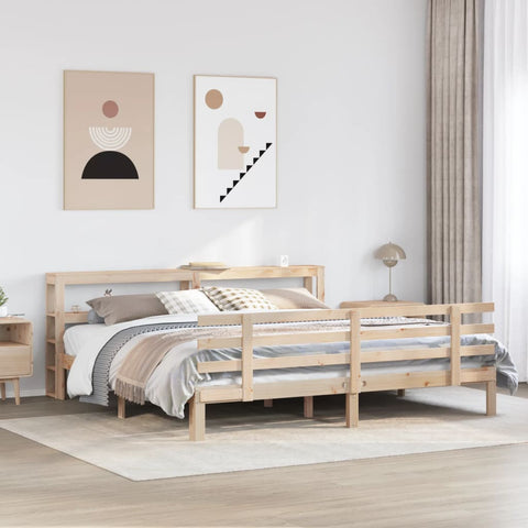vidaXL Bed Frame with Headboard without Mattress 200x200 cm