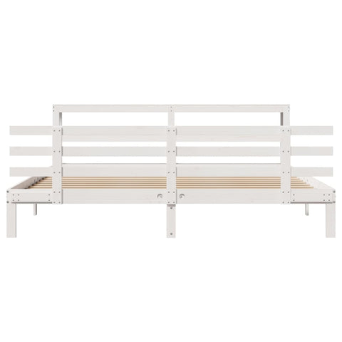 vidaXL Bed Frame with Headboard without Mattress White 200x200 cm
