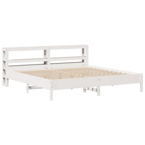 vidaXL Bed Frame without Mattress White 200x200 cm Solid Wood Pine