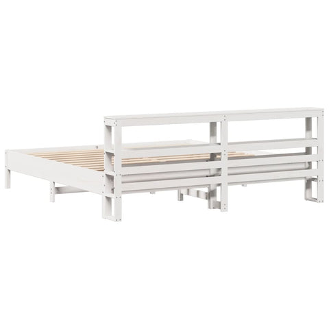 vidaXL Bed Frame without Mattress White 200x200 cm Solid Wood Pine