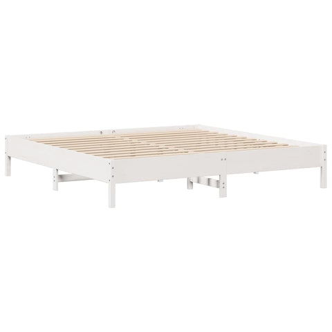 vidaXL Bed Frame without Mattress White 200x200 cm Solid Wood Pine