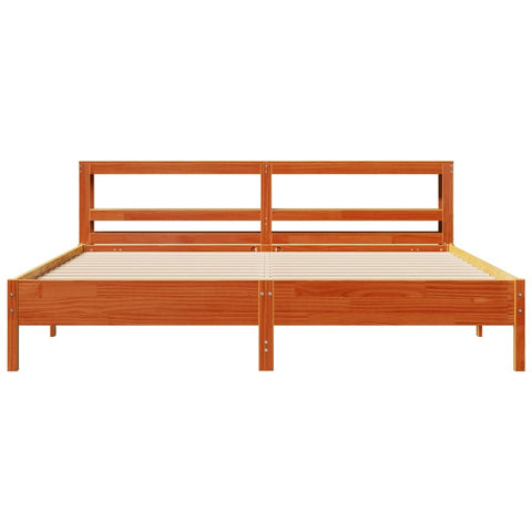 vidaXL Bed Frame without Mattress Wax Brown 200x200 cm Solid Wood Pine