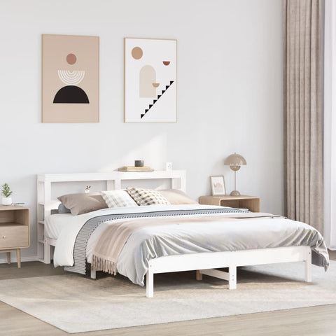 vidaXL Bed Frame without Mattress White 160x200 cm Solid Wood Pine
