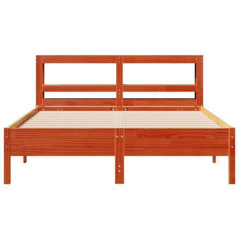 vidaXL Bed Frame without Mattress Wax Brown 140x200 cm Solid Wood Pine
