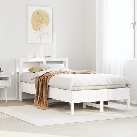 vidaXL Bed Frame without Mattress White 120x200 cm Solid Wood Pine
