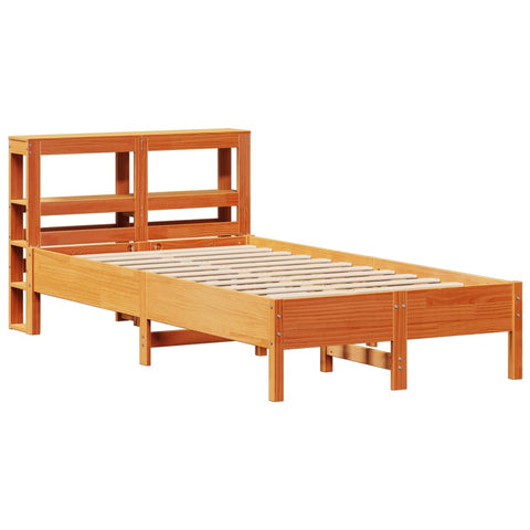 vidaXL Bed Frame without Mattress Wax Brown 90x200 cm Solid Wood Pine