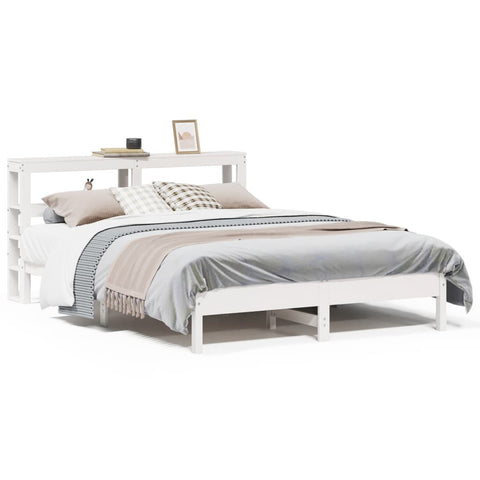 vidaXL Bed Frame without Mattress White 140x190 cm Solid Wood Pine