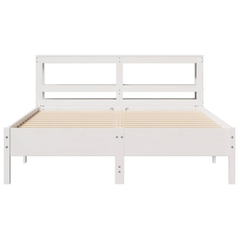 vidaXL Bed Frame without Mattress White 140x190 cm Solid Wood Pine