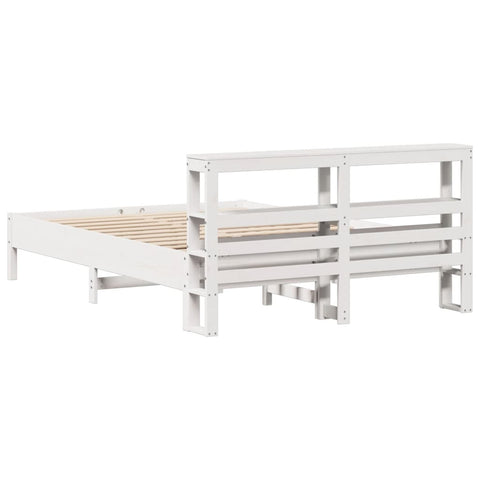 vidaXL Bed Frame without Mattress White 140x190 cm Solid Wood Pine