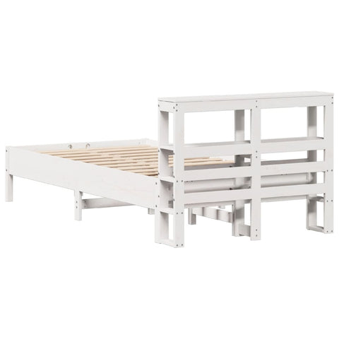 vidaXL Bed Frame without Mattress White 120x190 cm Small Double Solid Wood Pine