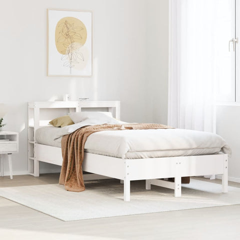 vidaXL Bed Frame without Mattress White 90x190 cm Single Solid Wood Pine